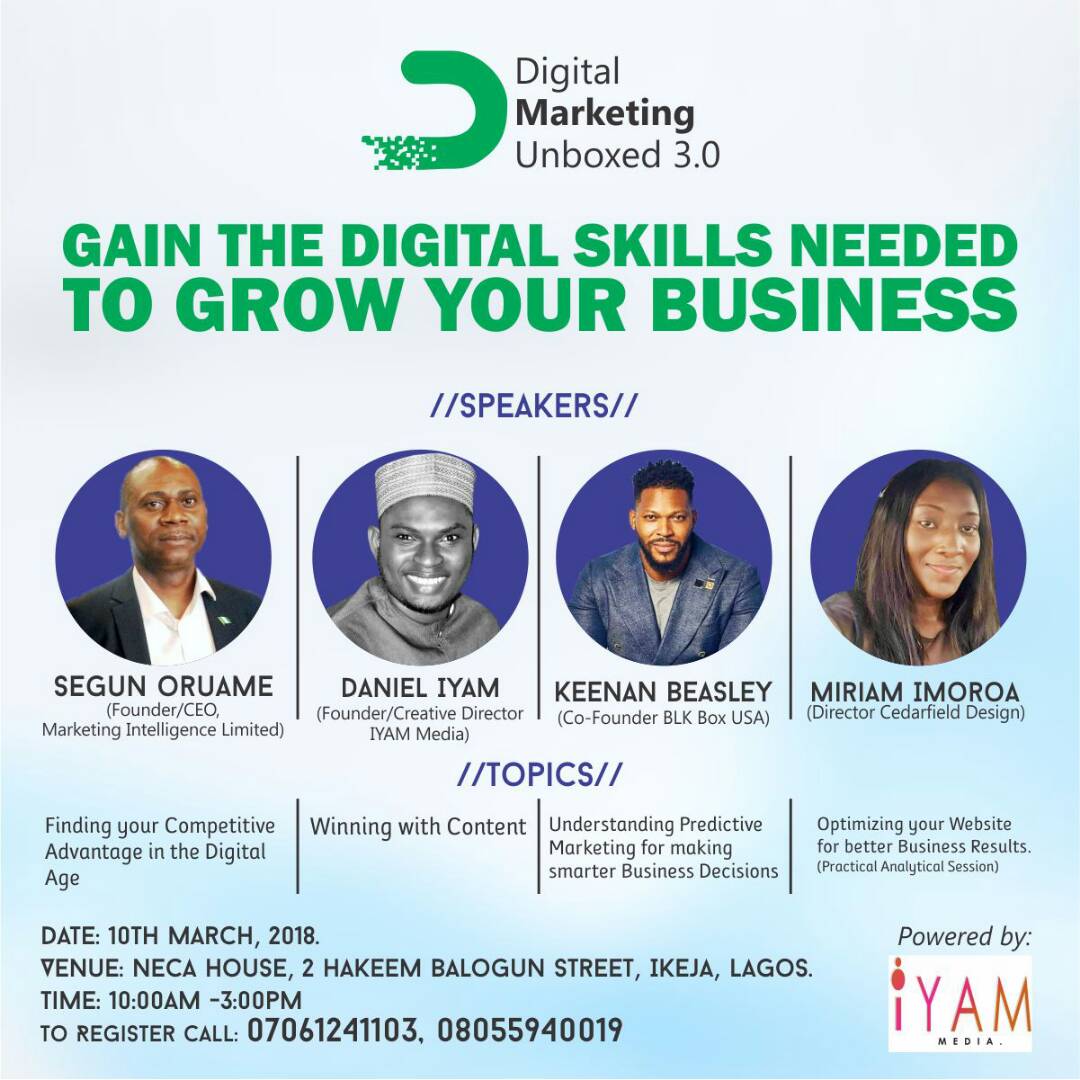 Digital Marketing Unboxed set to hold in Lagos to demystify digital skills for businesses