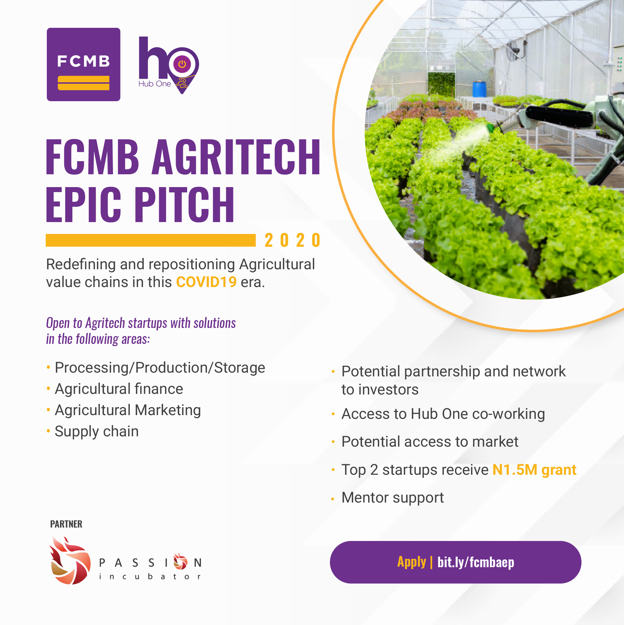 FCMB partners Passion Incubator to launch the FCMB Agritech EPIC Pitch 2020